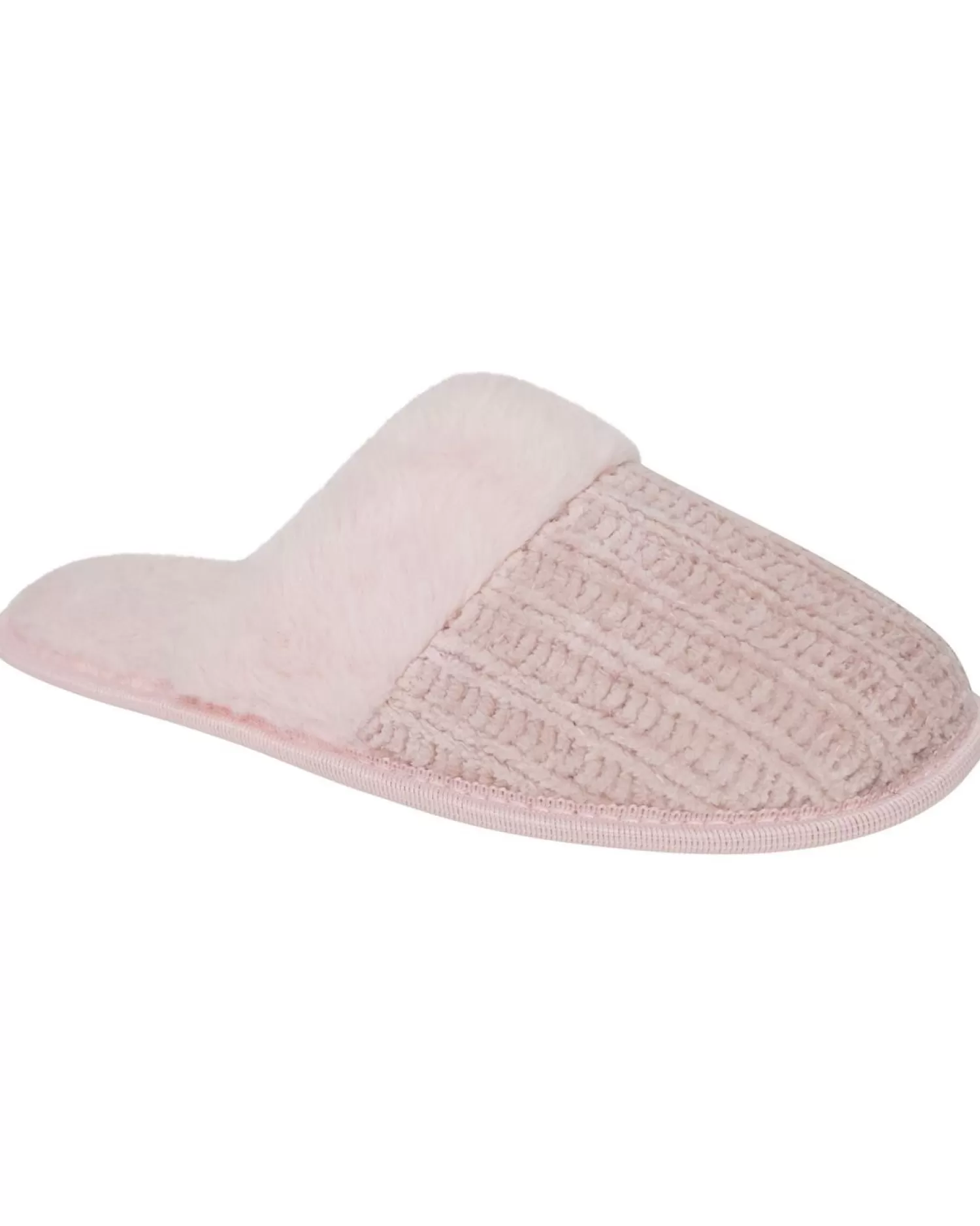 Loungeable Slippers | Chenille Knitted Slippers - Pink