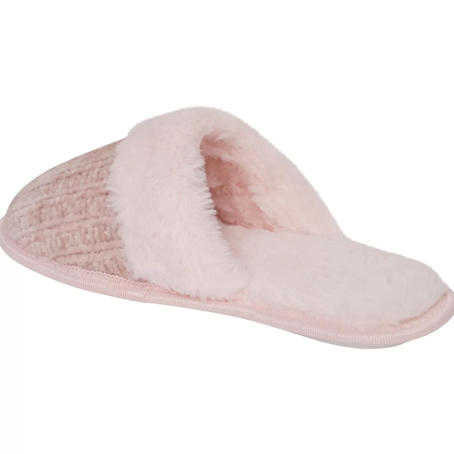 Loungeable Slippers | Chenille Knitted Slippers - Pink