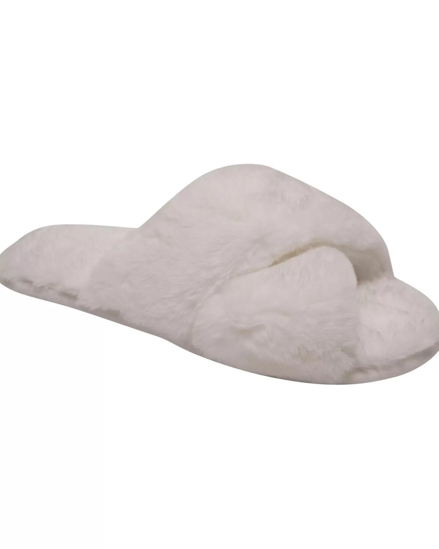 Loungeable Slippers | Fluffy Cross Slippers - Cream