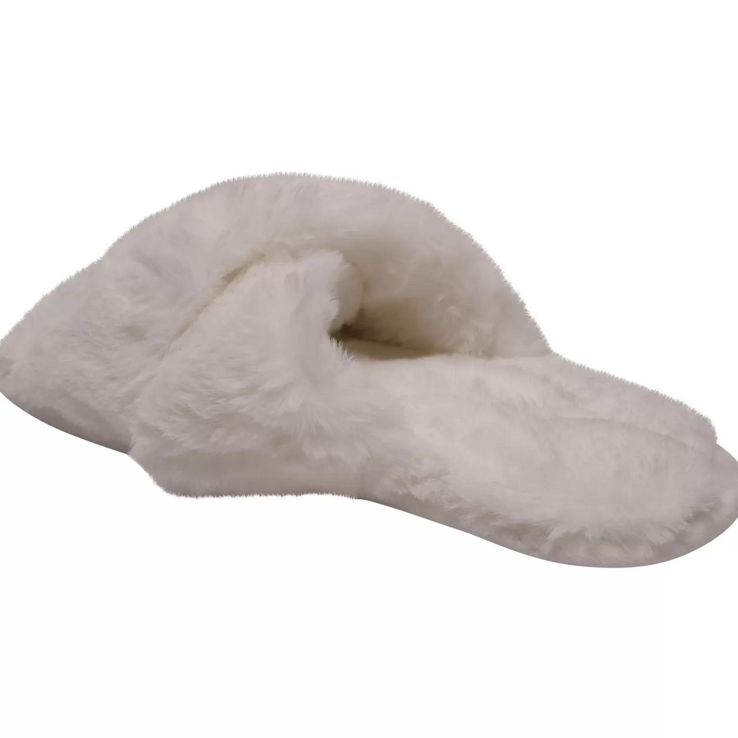 Loungeable Slippers | Fluffy Cross Slippers - Cream