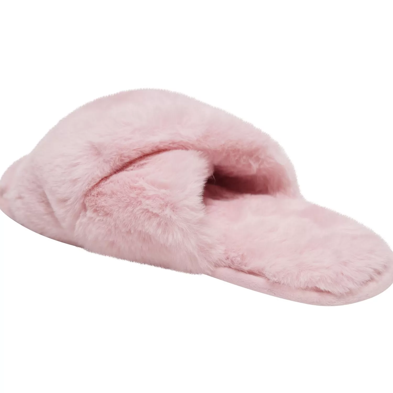 Loungeable Slippers | Fluffy Cross Slippers - Pink