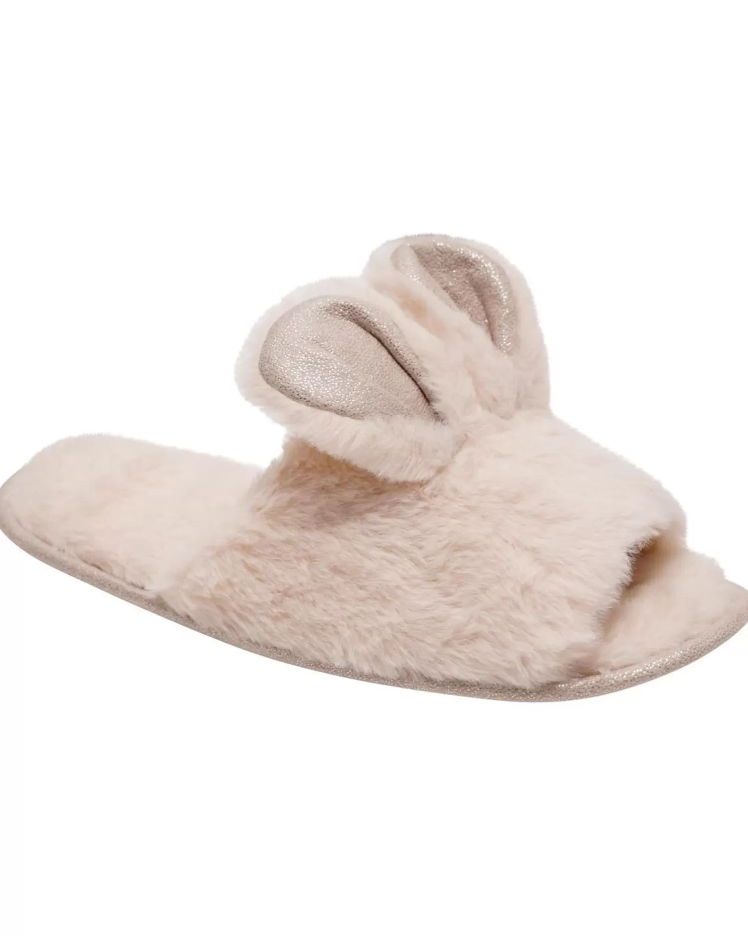 Loungeable Slippers | Fur Bunny Ear Slippers - Beige