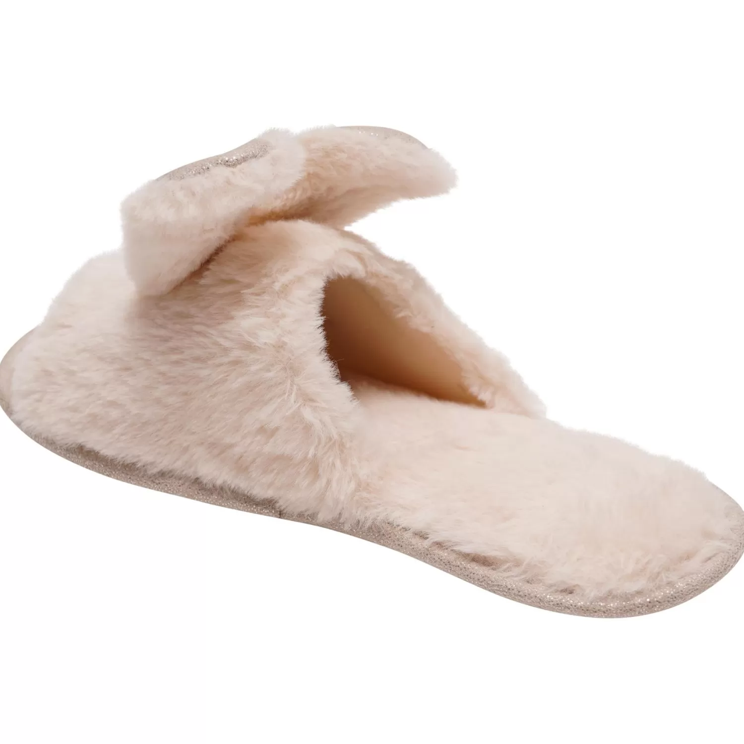 Loungeable Slippers | Fur Bunny Ear Slippers - Beige