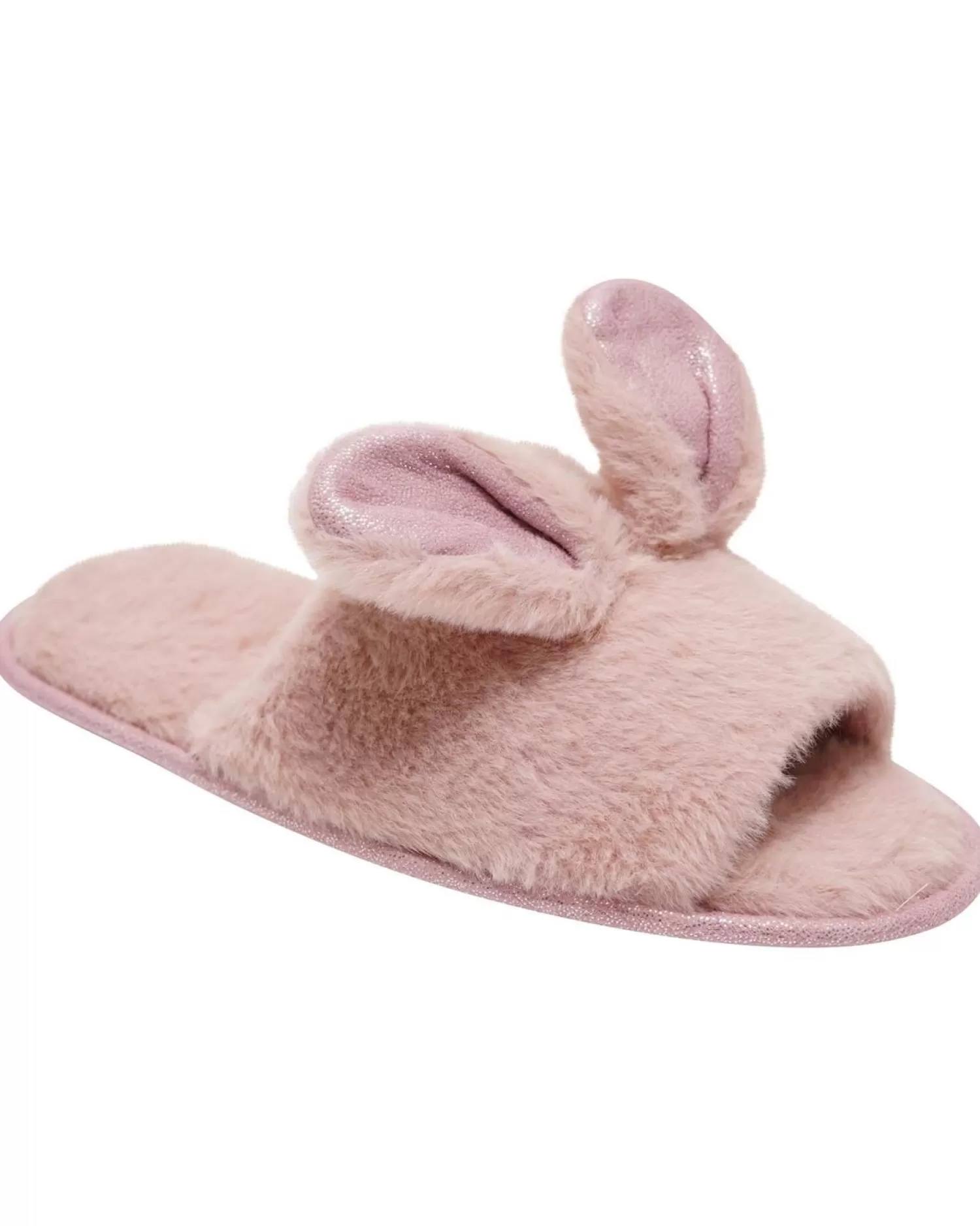 Loungeable Slippers | Fur Bunny Ear Slippers - Pink