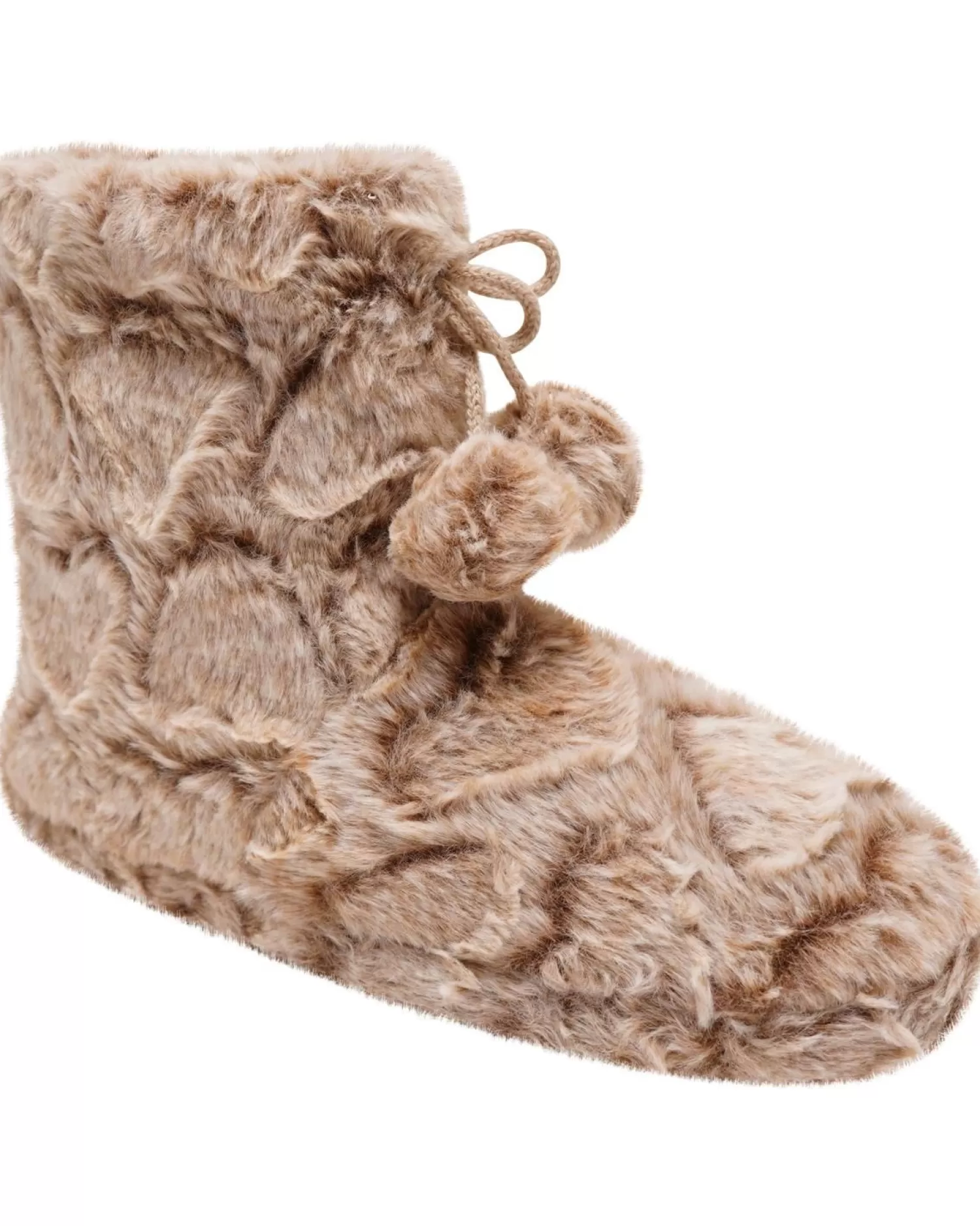 Loungeable Slippers | Heart Embossed Bootie Slippers - Oat