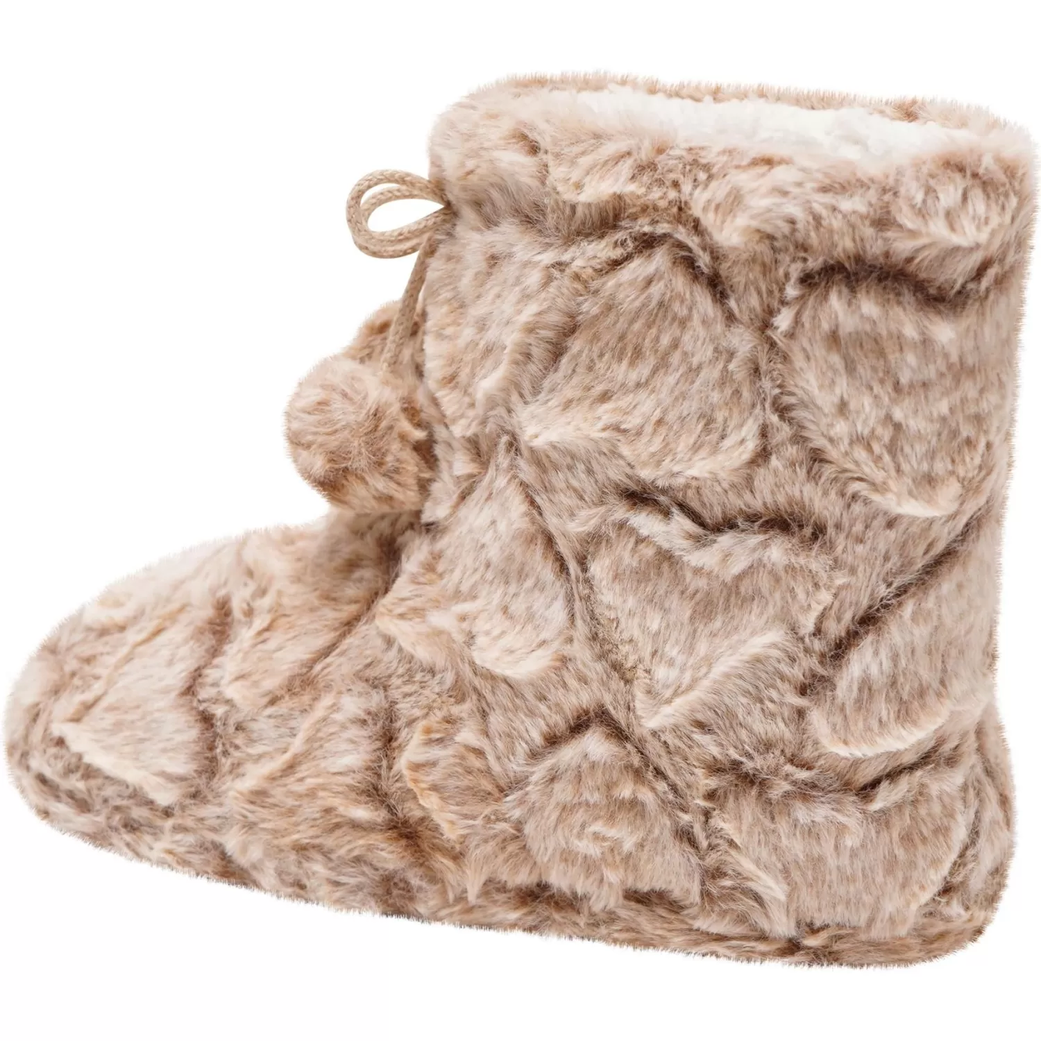 Loungeable Slippers | Heart Embossed Bootie Slippers - Oat