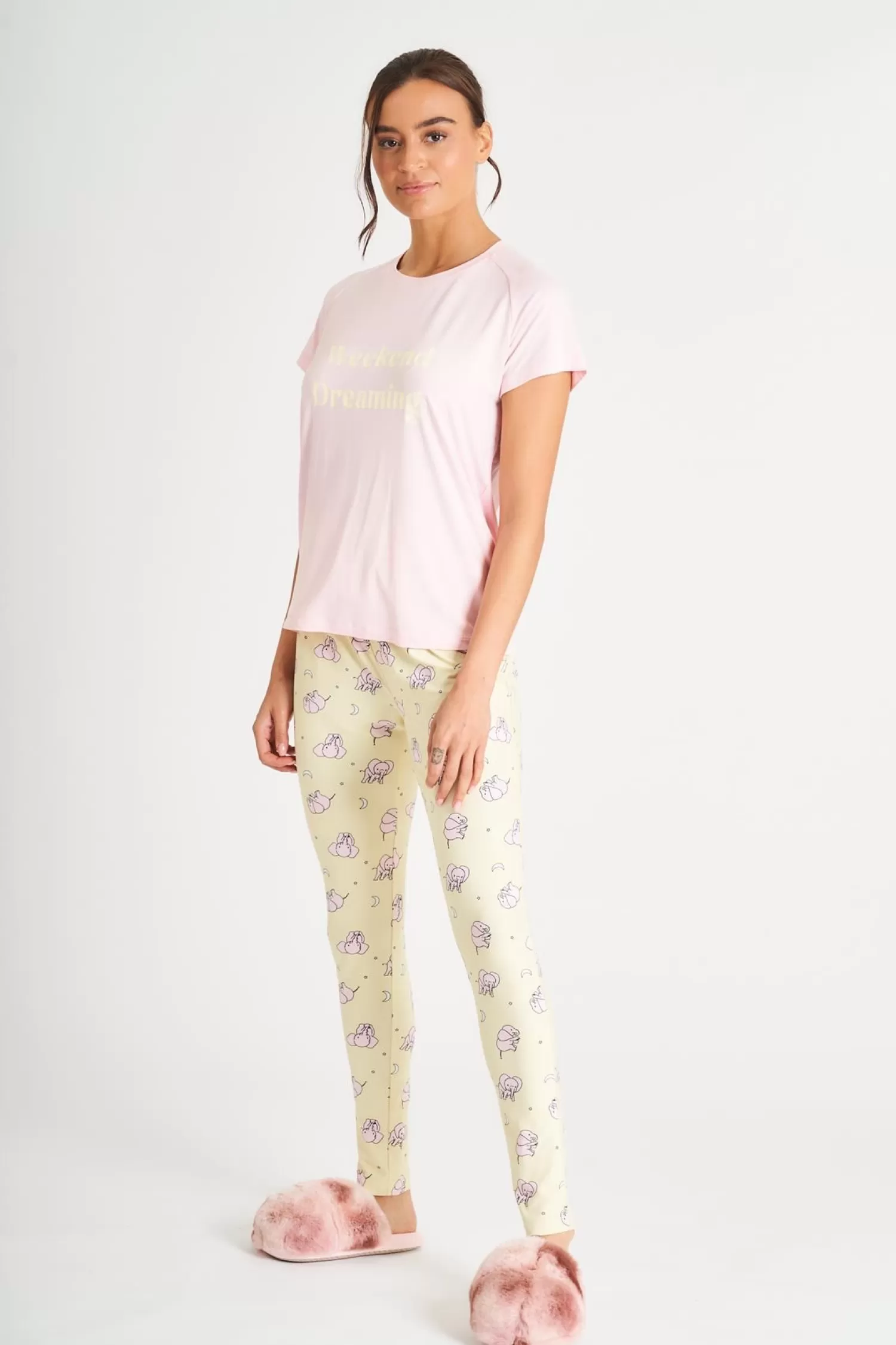 Loungeable Pyjamas | Pink Weekend Dreaming Long Pyjamas