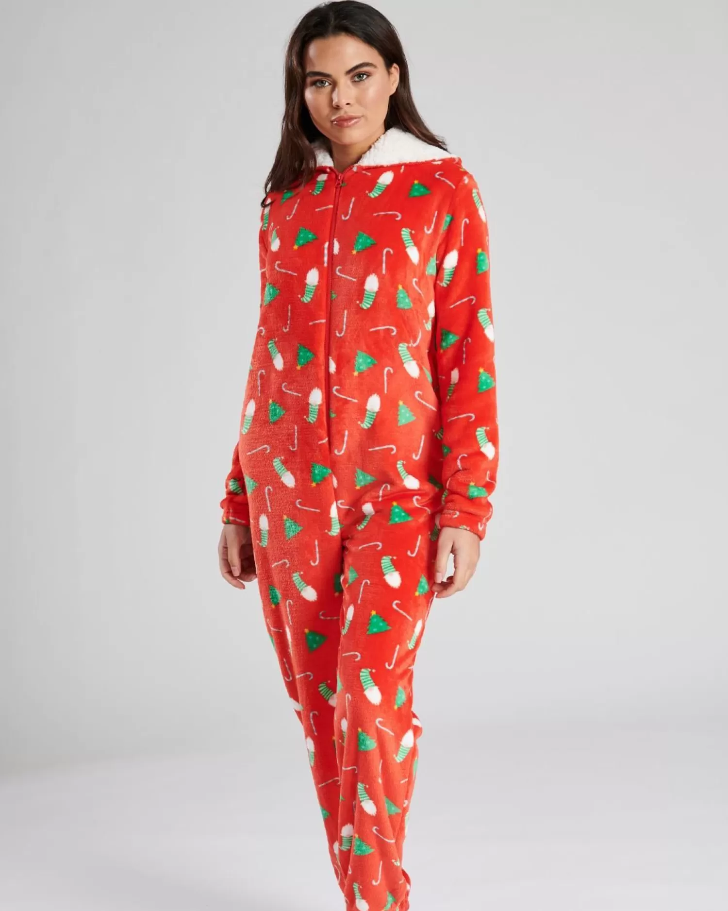 Loungeable Onesies | Red Christmas Print Onesie