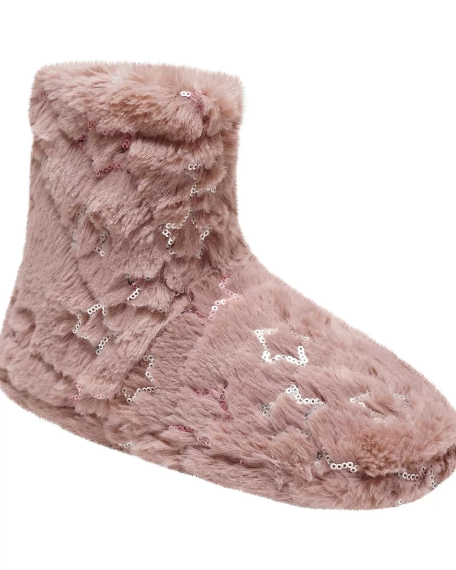 Loungeable Slippers | Sequin Star Bootie Slippers - Pink