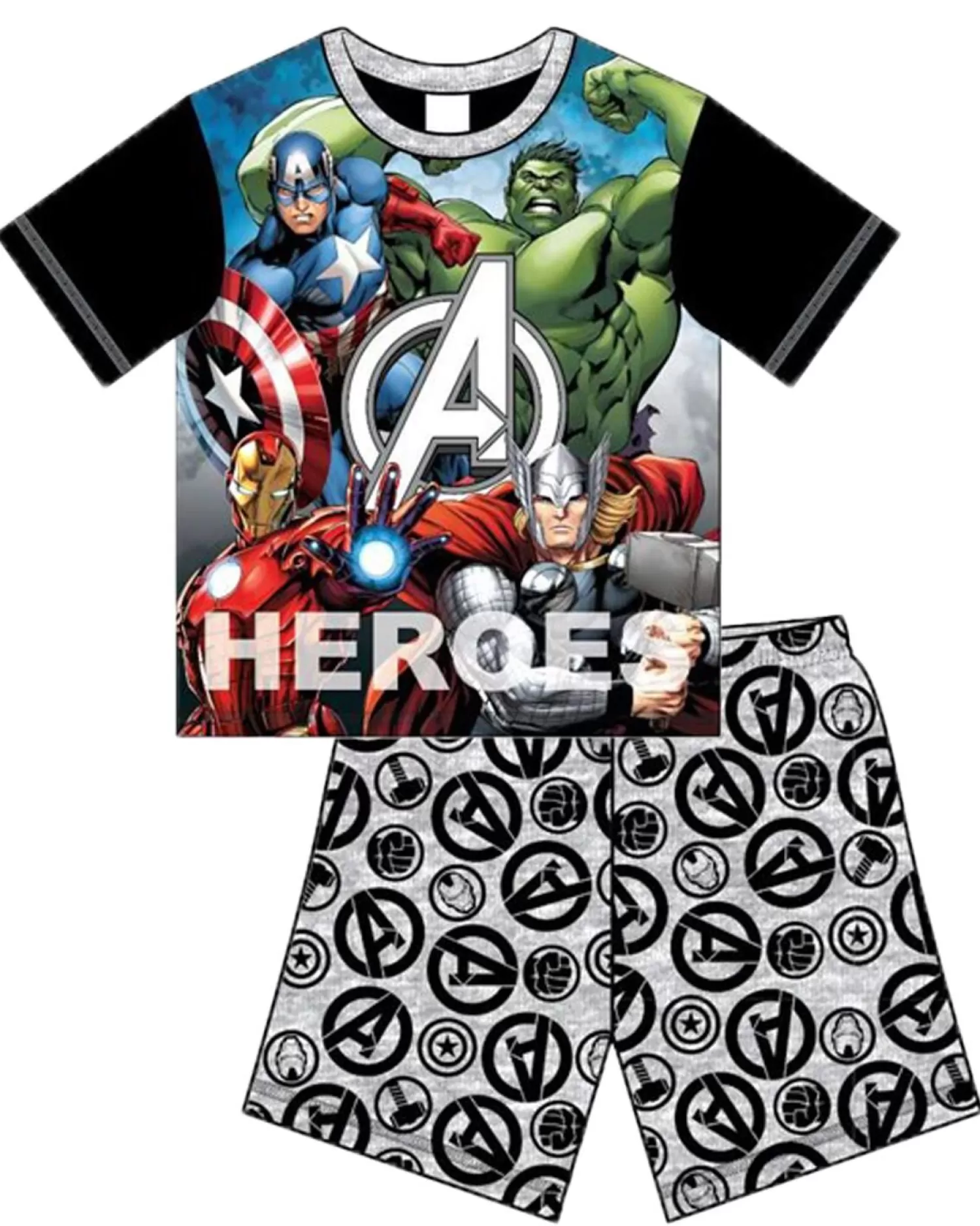 Kids Marvel Kids Avengers Heroes Short Pyjamas