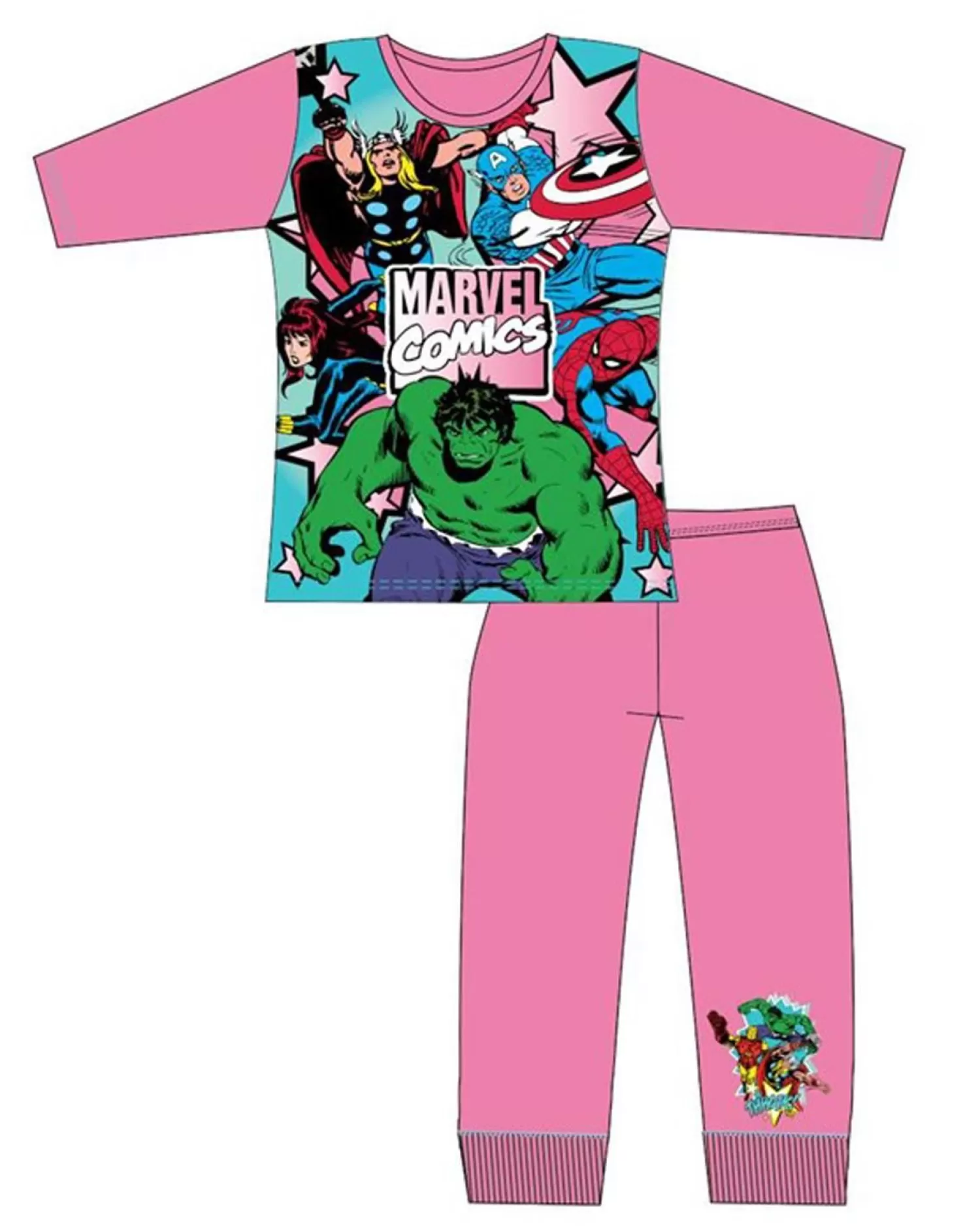 Kids Marvel Kids Pink Avengers Pyjamas