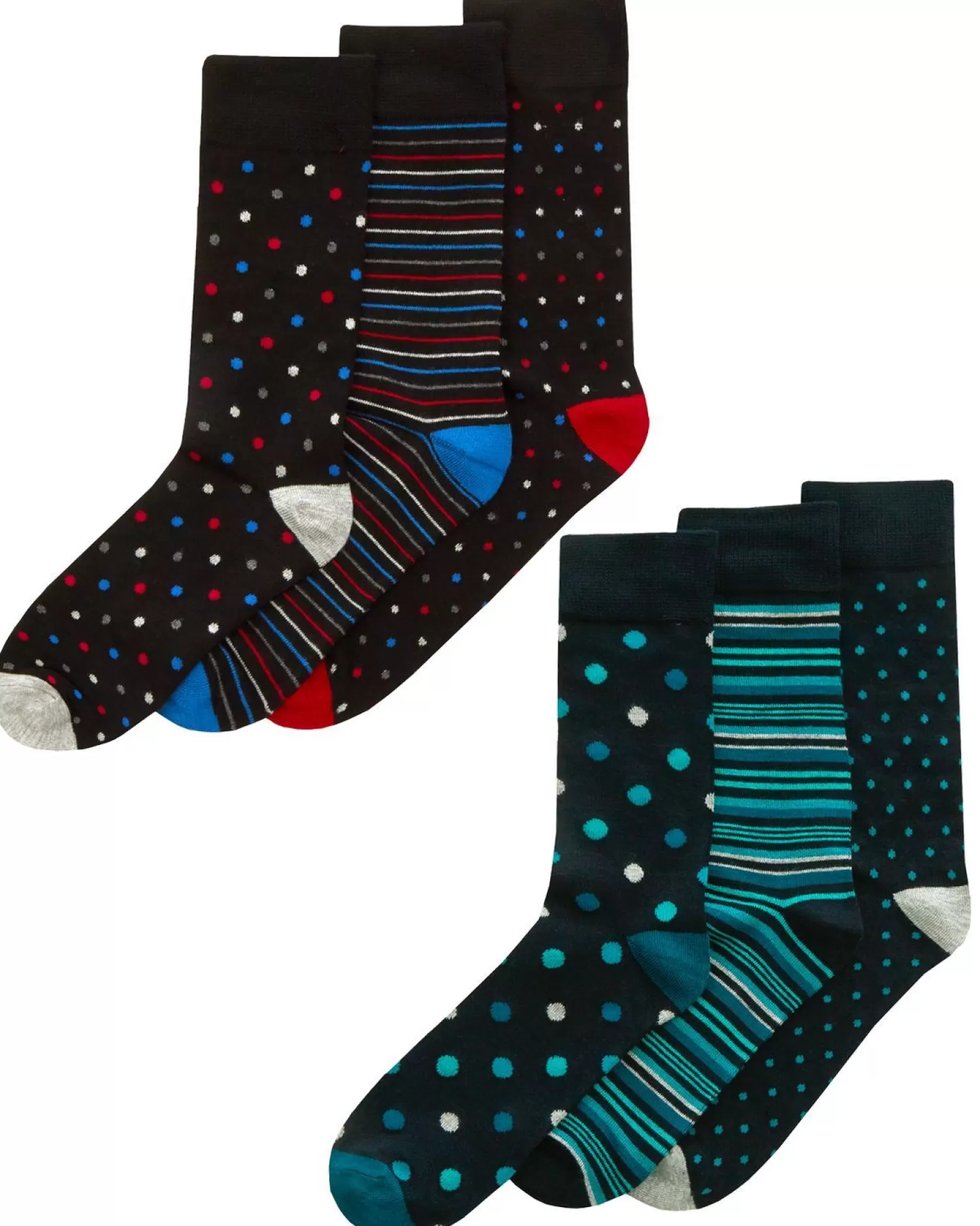 Men PandaStick Mens 6 Pack Bamboo Socks - Spot Mix