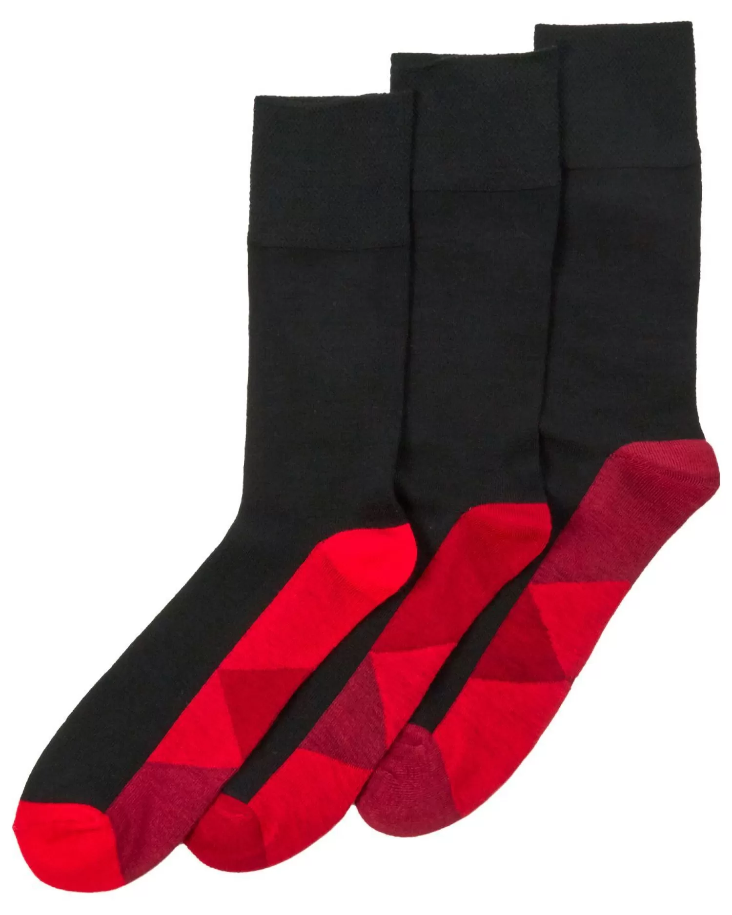 Men PandaStick Mens 6 Pack Comfort Fit Bamboo Socks - Geo Footbed
