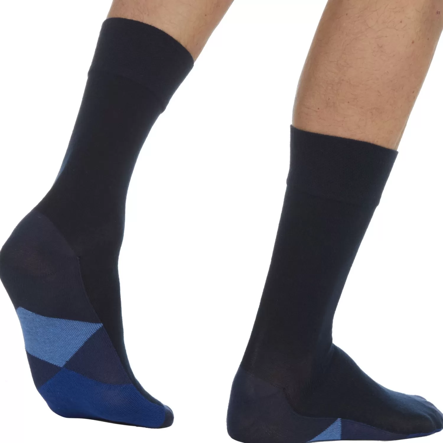 Men PandaStick Mens 6 Pack Comfort Fit Bamboo Socks - Geo Footbed