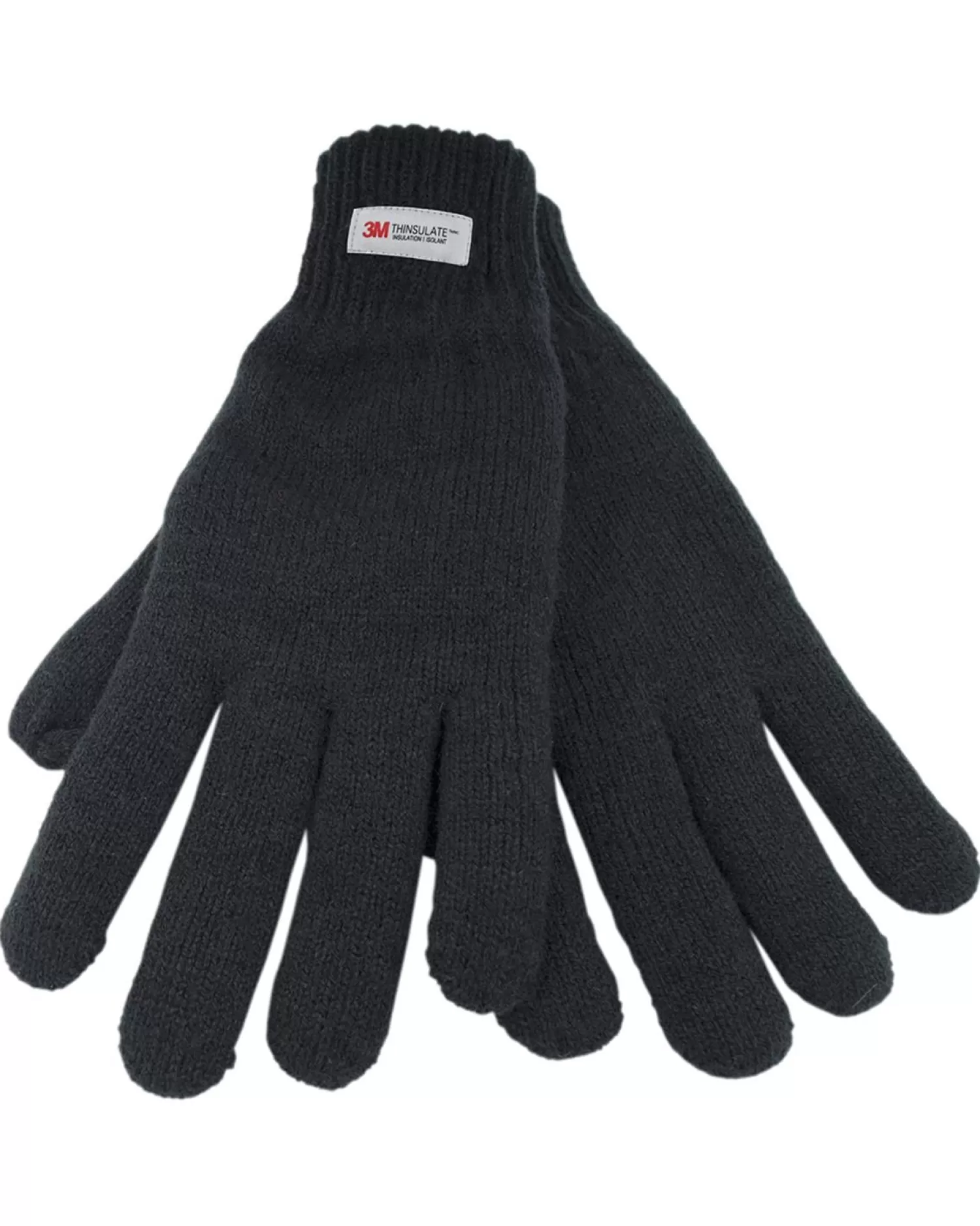 Men * Mens Black Knitted Thinsulate Gloves