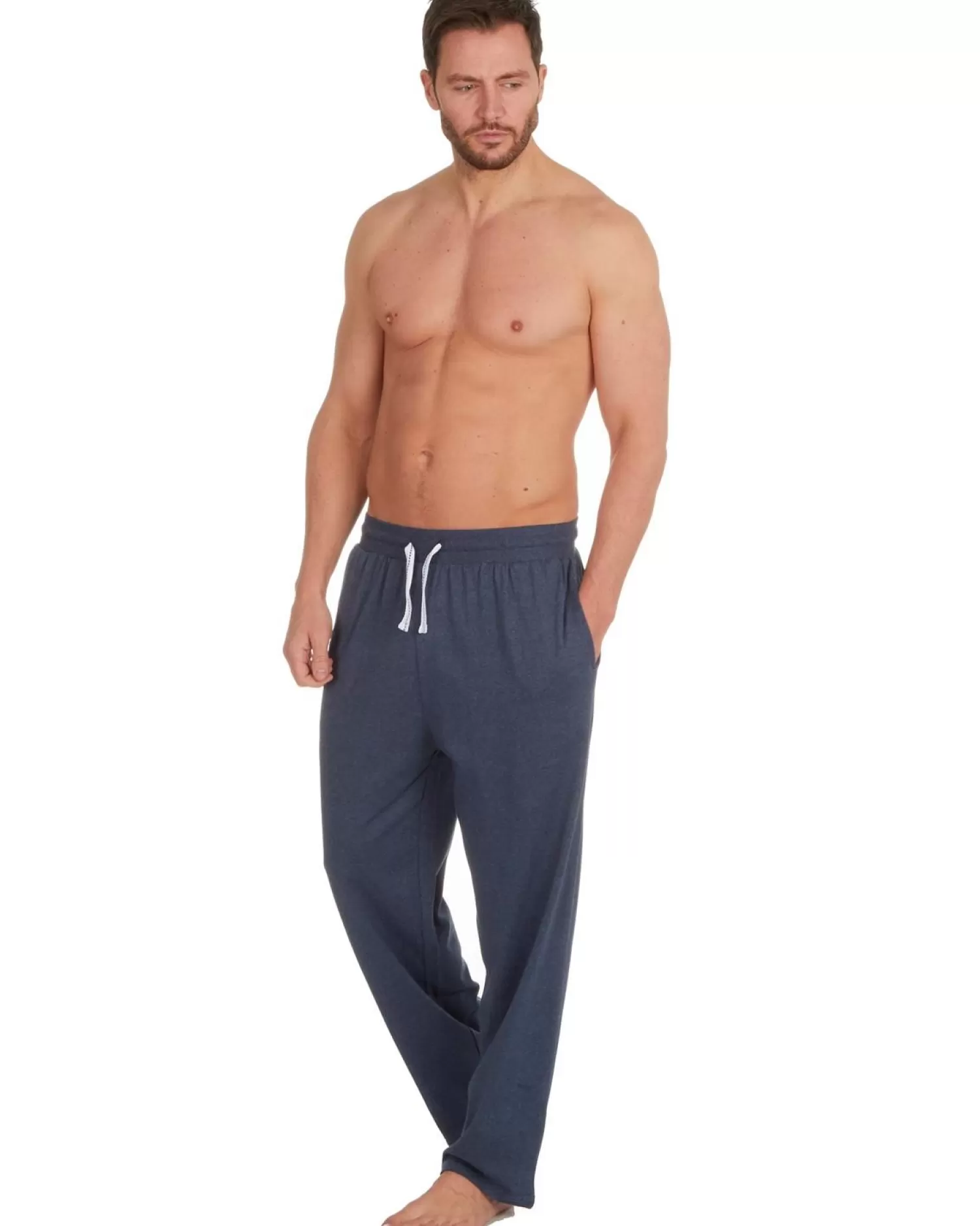 Men Momenti Mens Jersey Cotton Rich Lounge Pants - Denim