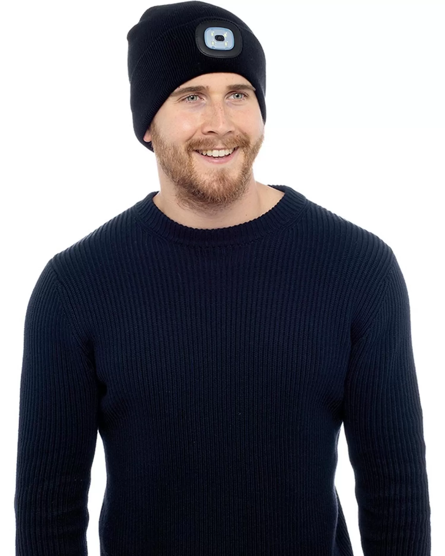 Men Storm Ridge Mens Led Light Beanie Hat - Black