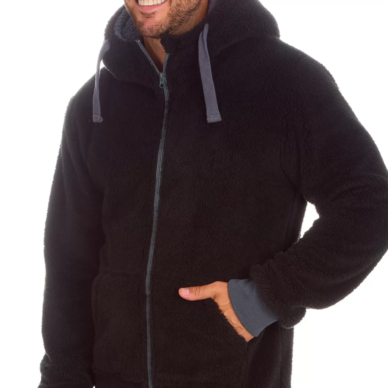 Men * Mens Snuggle Fleece Onesie - Black