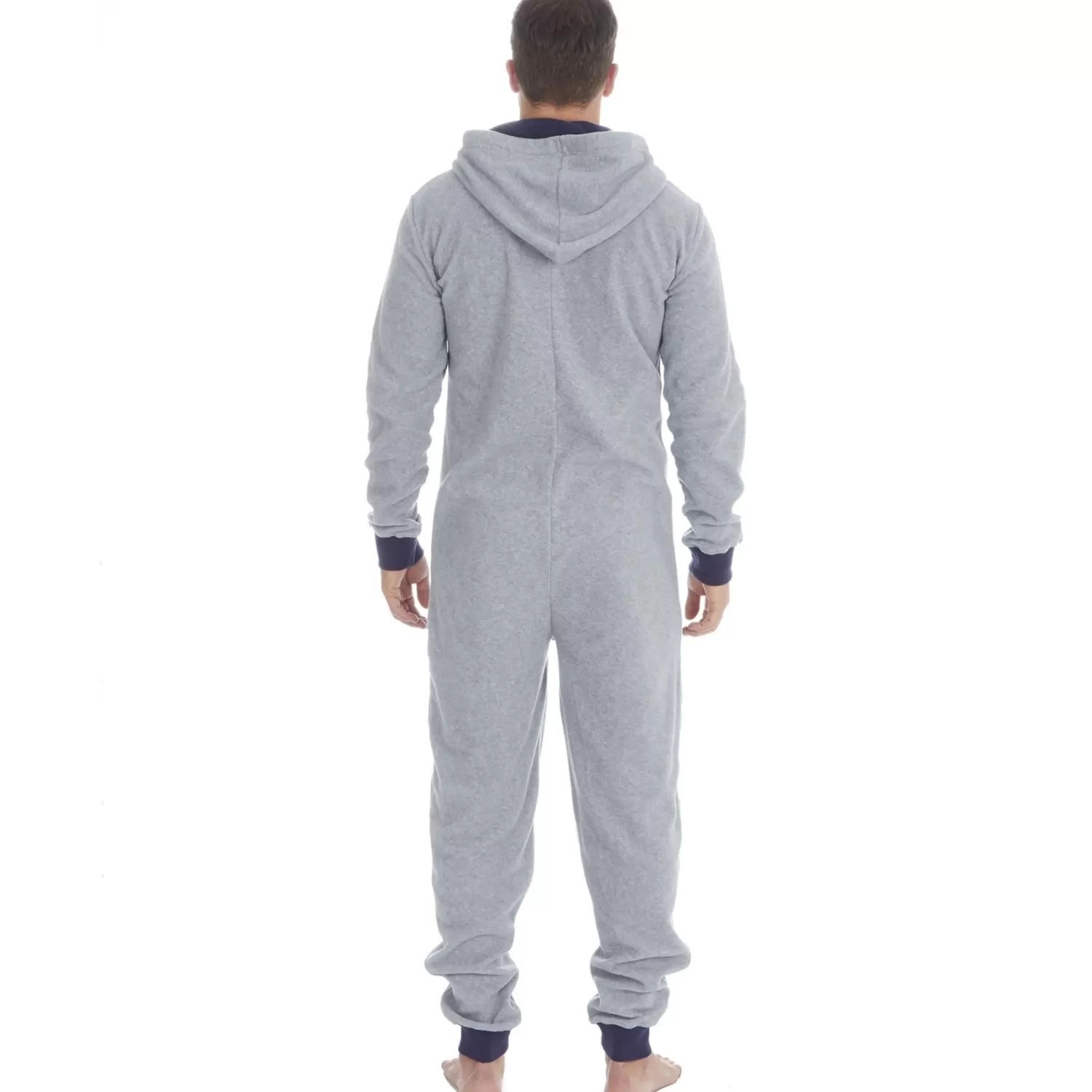 Men * Mens Varsity Fleece Hooded Onesie - Grey