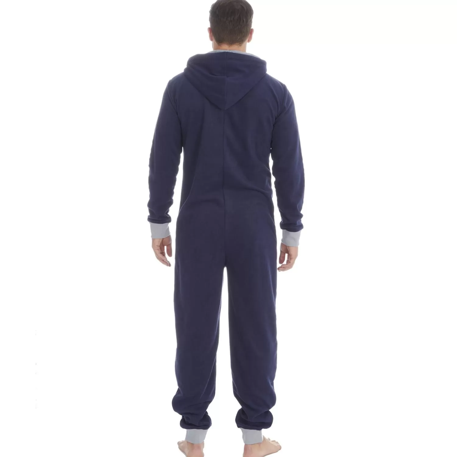 Men * Mens Varsity Fleece Hooded Onesie - Navy