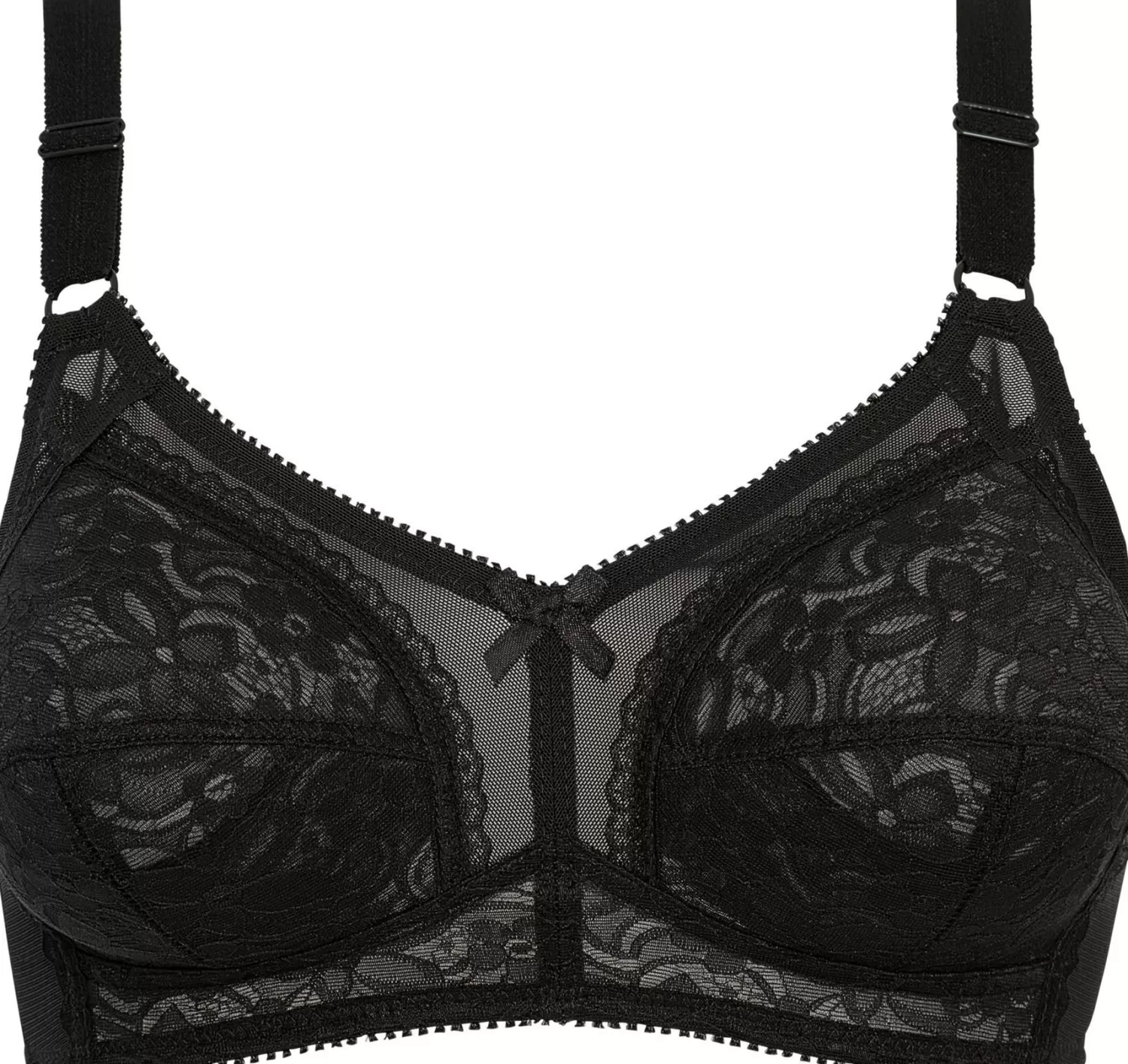 Naturana Bras | Firm Control Lace Bra - Black