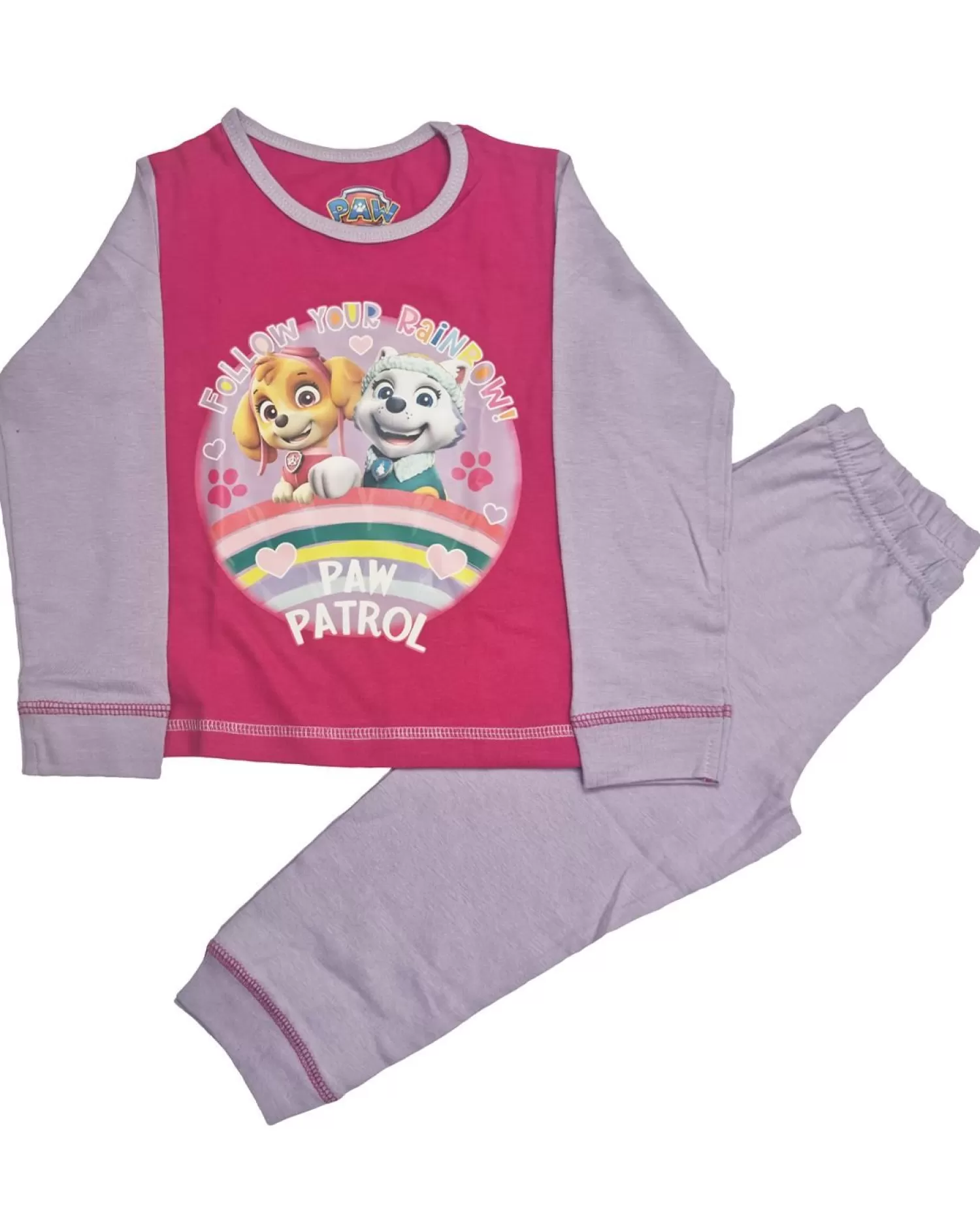 Kids Paw Patrol Kids Skye And Everest Pink Pyjamas