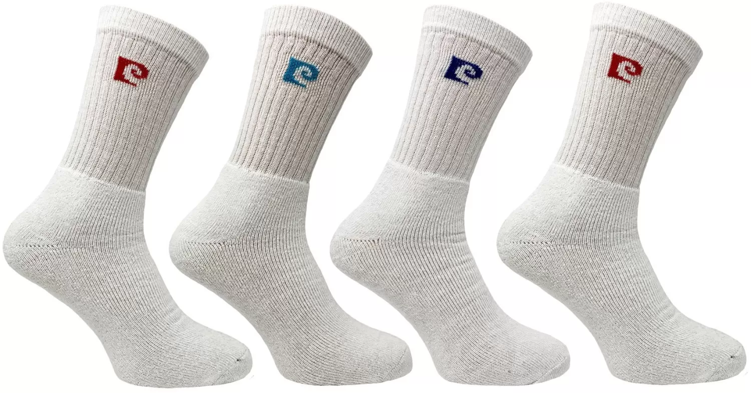 Men Pierre Cardin Mens 4 Pack Active Socks - White