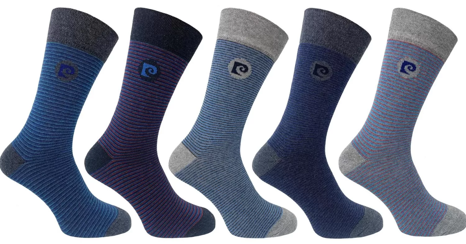 Men Pierre Cardin Mens 5 Pack Dress Socks - Blue