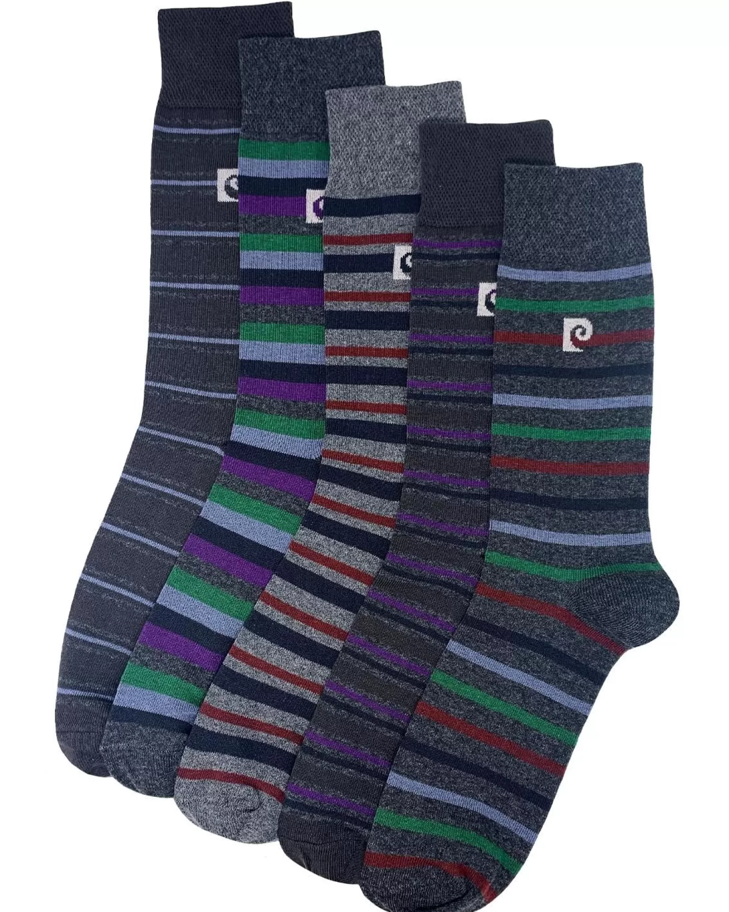 Men Pierre Cardin Mens 5 Pack Dress Socks - Charcoal