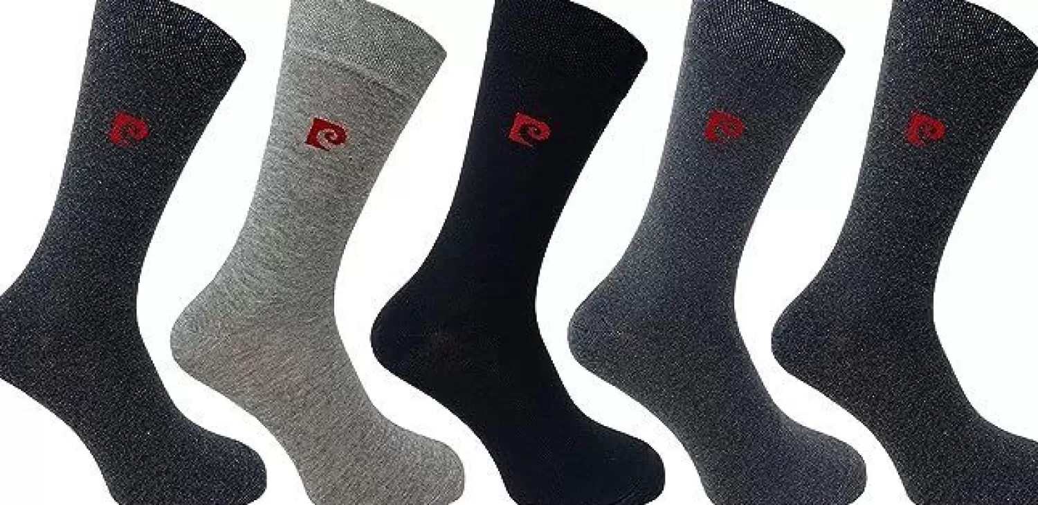 Men Pierre Cardin Mens 5 Pack Dress Socks - Grey