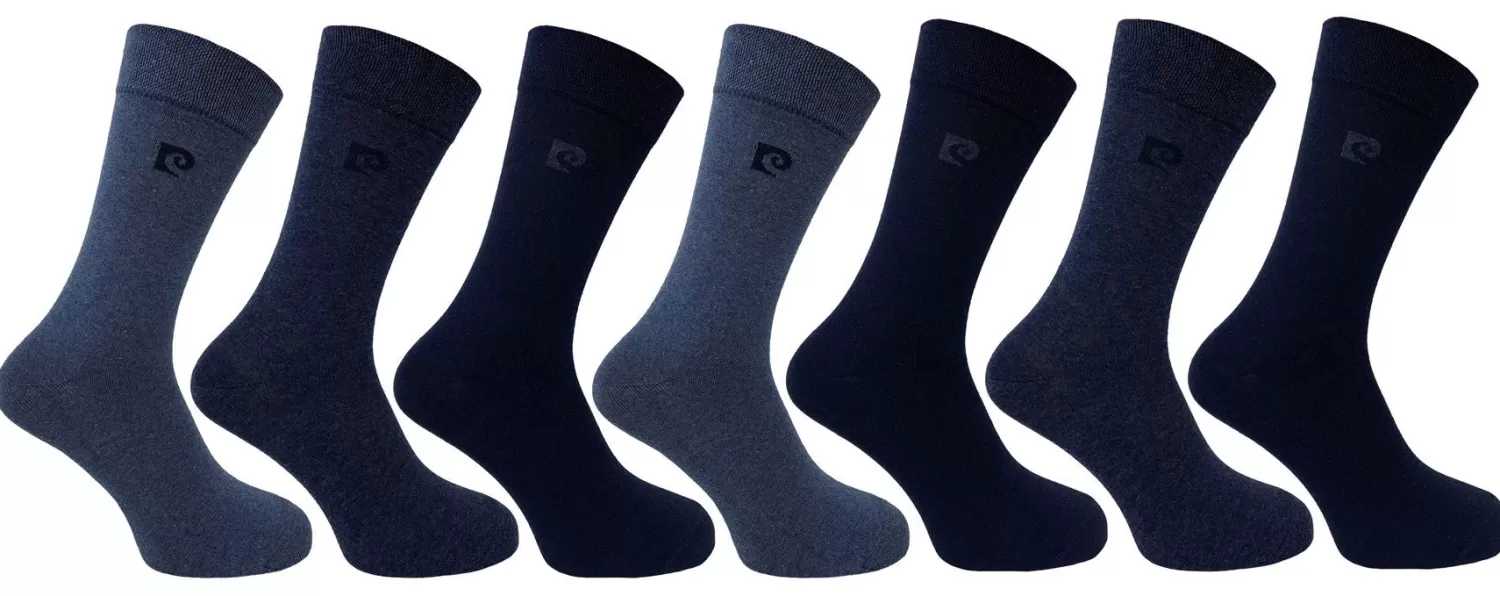 Men Pierre Cardin Mens 7 Pack Dress Socks - Blue