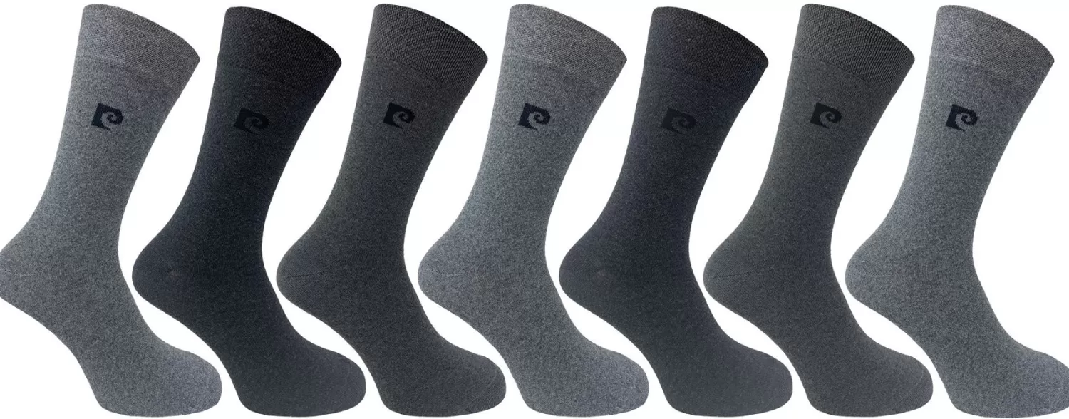 Men Pierre Cardin Mens 7 Pack Dress Socks - Grey