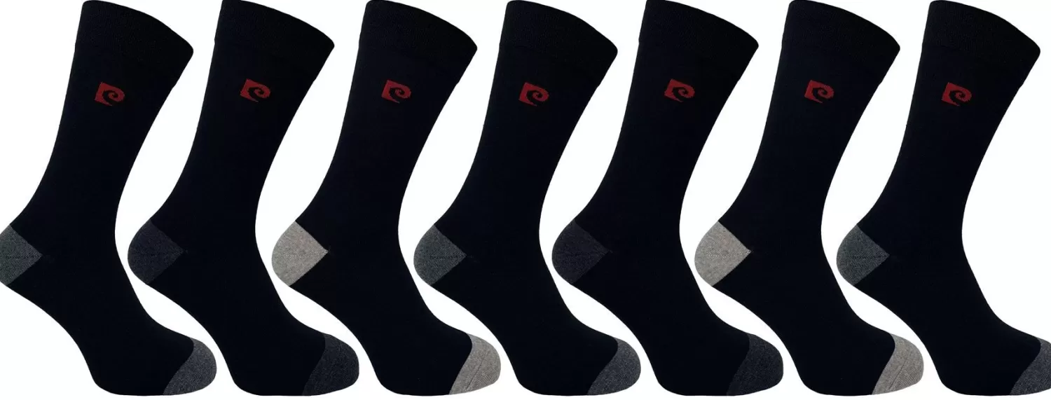 Men Pierre Cardin Mens 7 Pack Dress Socks - Greys