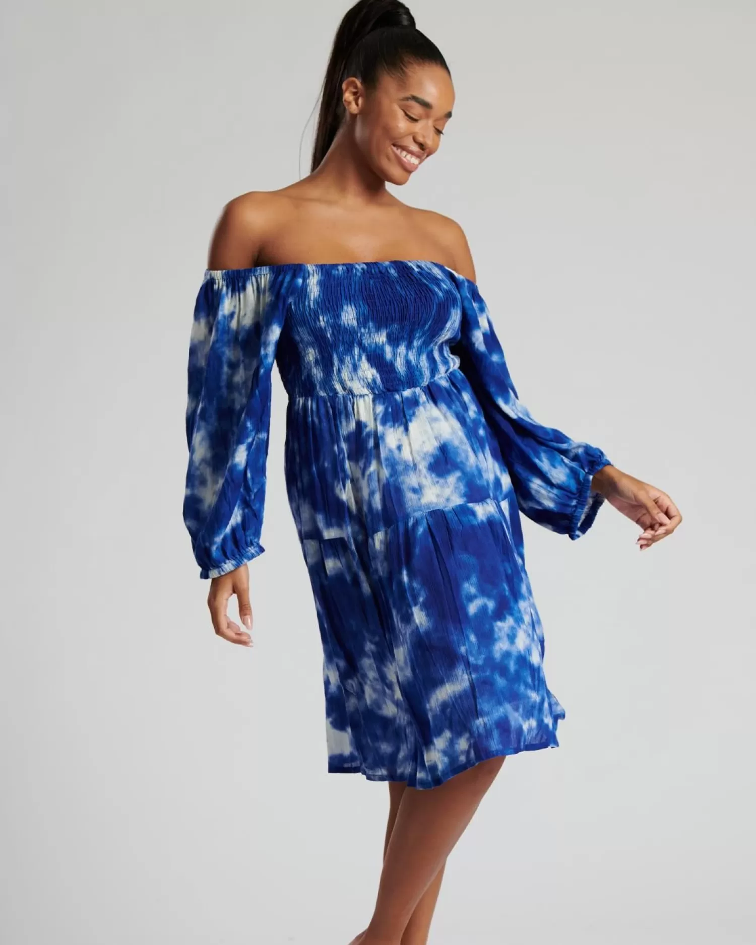 Pistachio Dresses | Bardot Blue Tie Dye Dress