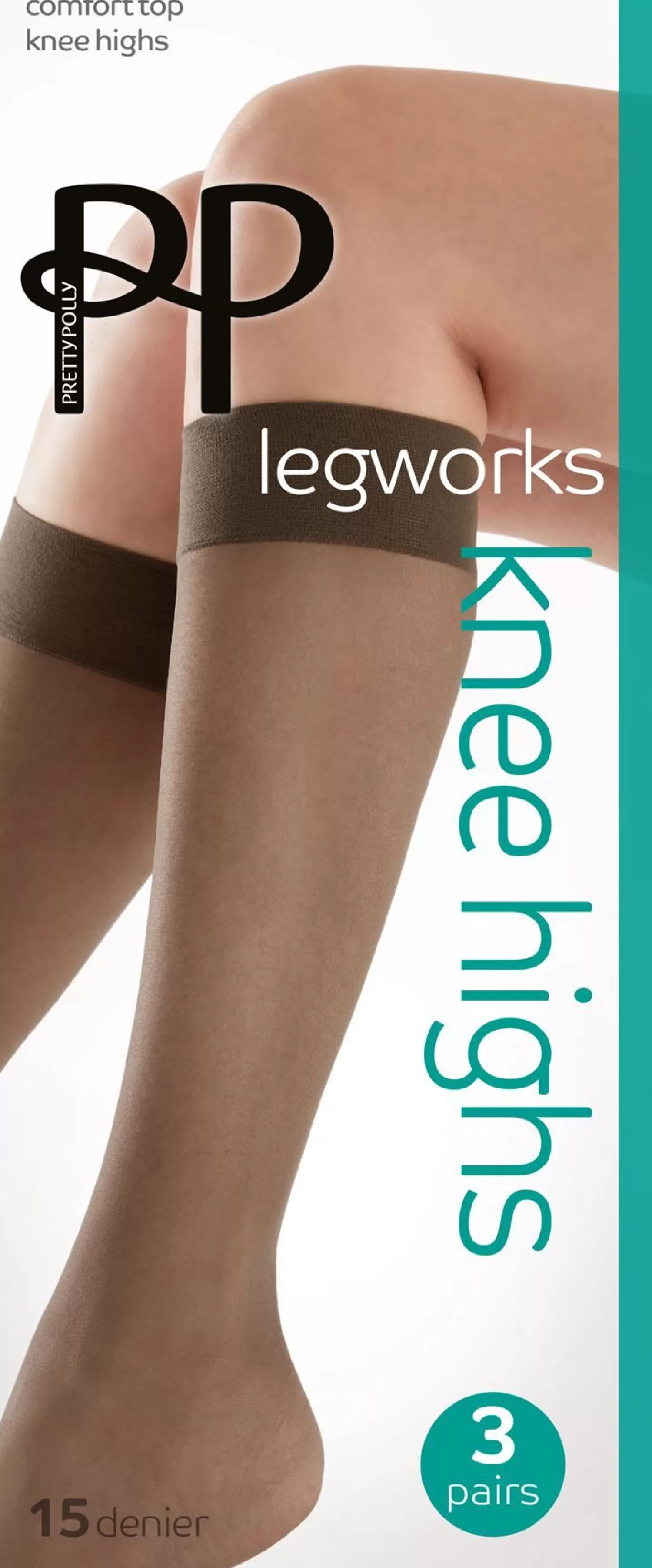 Pretty Polly Socks | 3 Pack Comfort Top Knee Highs - Barely Black