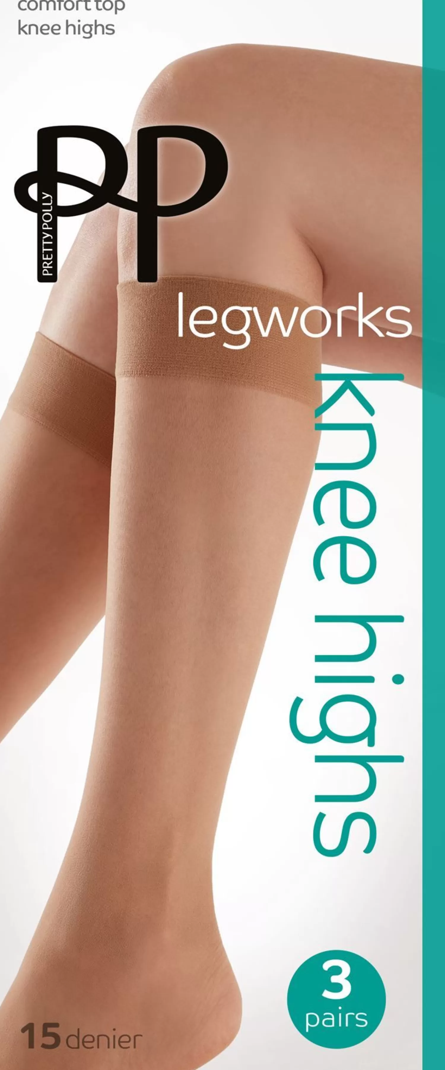 Pretty Polly Socks | 3 Pack Comfort Top Knee Highs - Nude