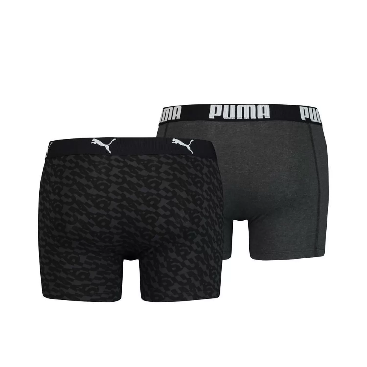 Men Puma 2 Pack All Over Print Boxer Shorts - Black/White