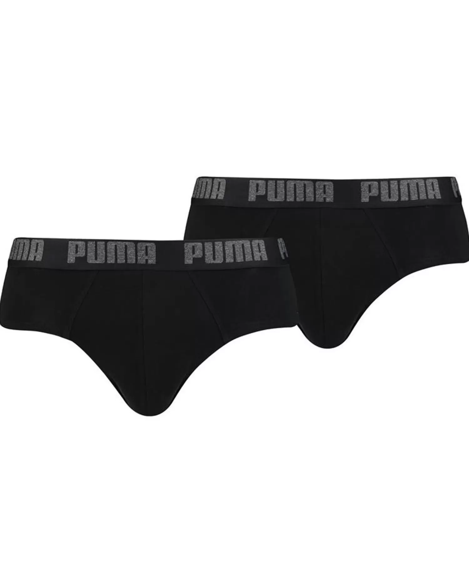 Men Puma 2 Pack Basic Briefs - Black/Black