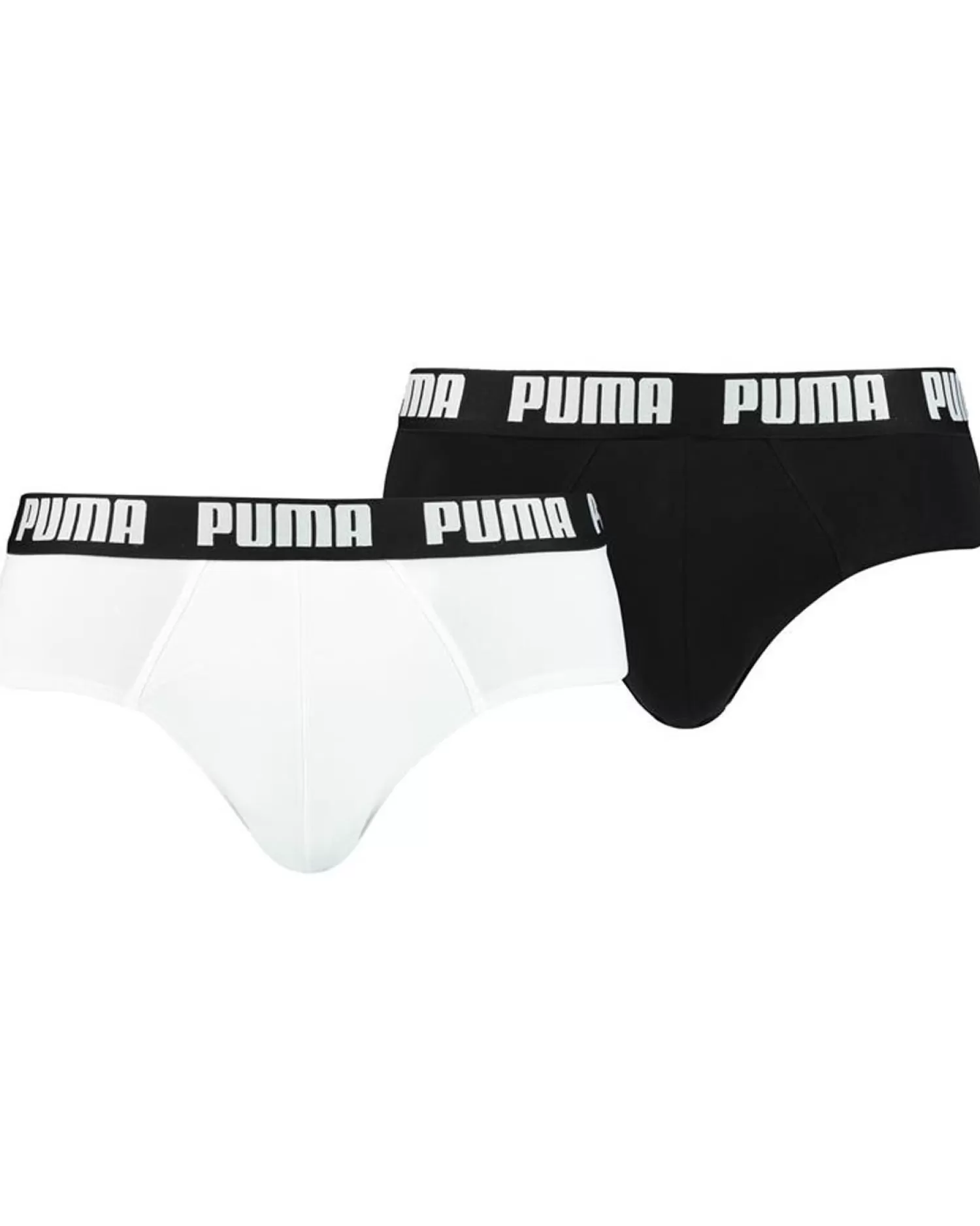 Men Puma 2 Pack Basic Briefs - White/Black