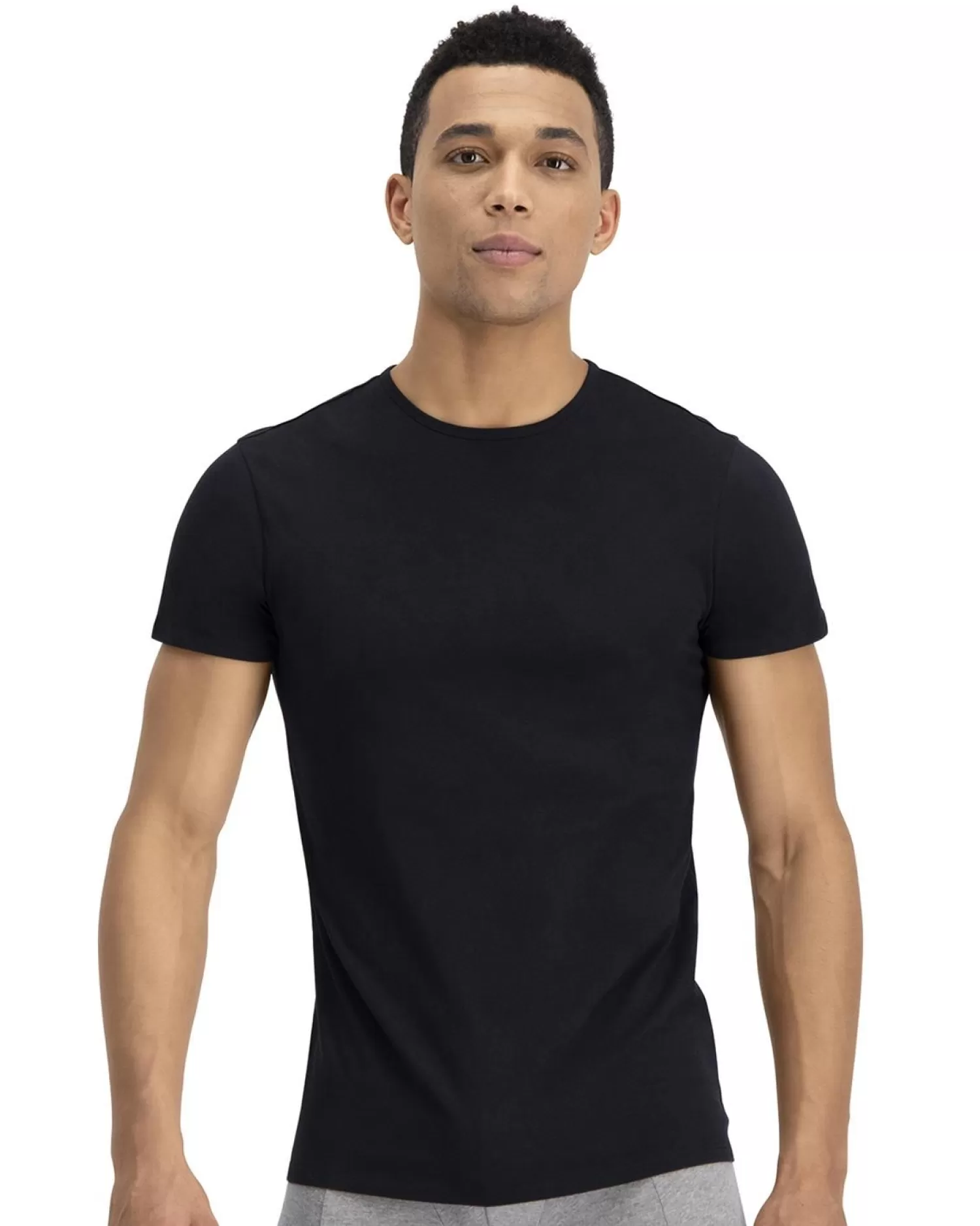 Men Puma 2 Pack Cotton Round Neck T-Shirts - Black