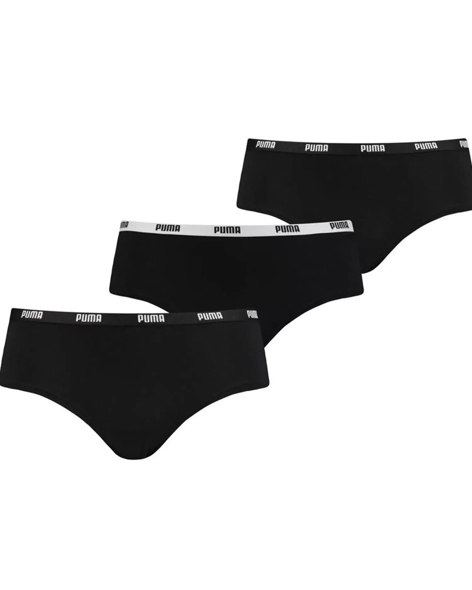 Puma Knickers | 3 Pack Cotton Stretch Hipster Brief - Black