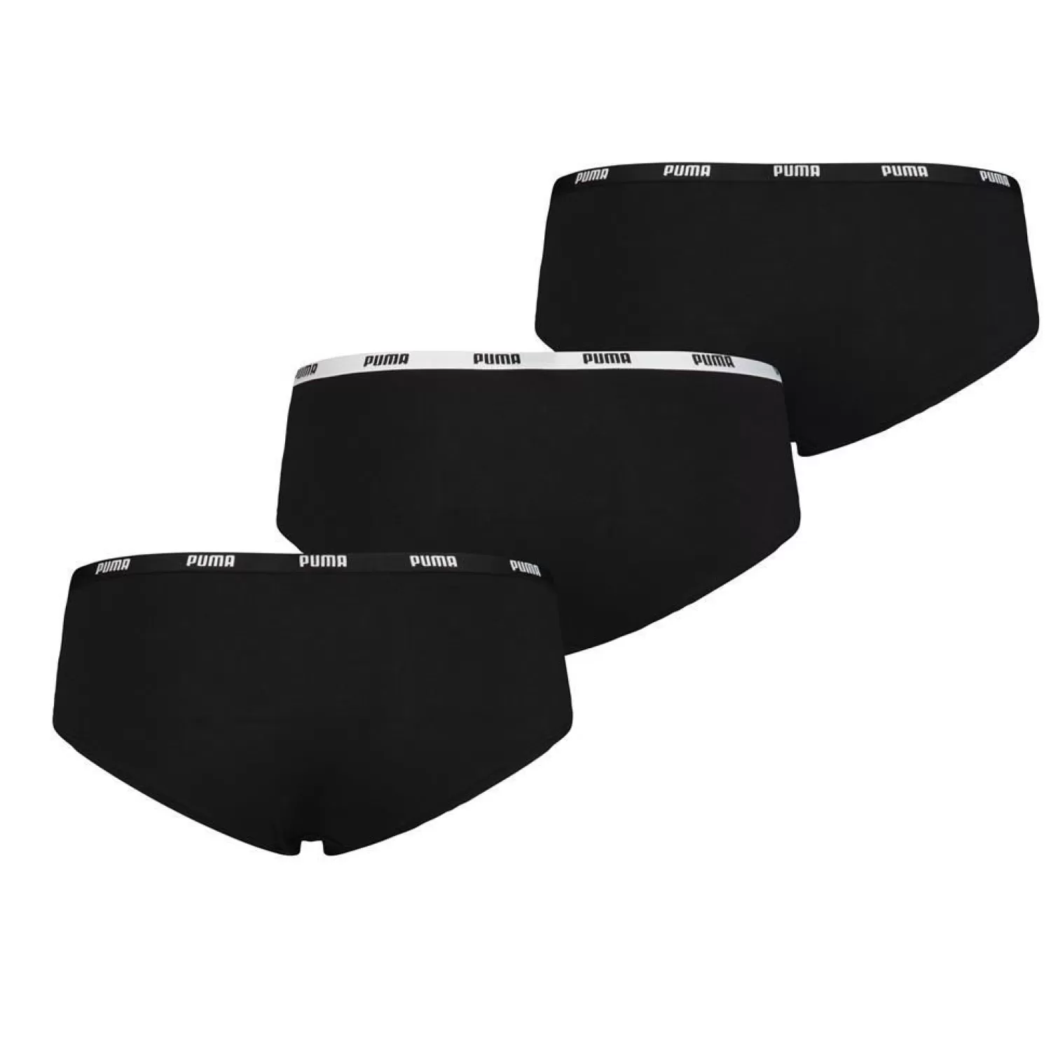 Puma Knickers | 3 Pack Cotton Stretch Hipster Brief - Black