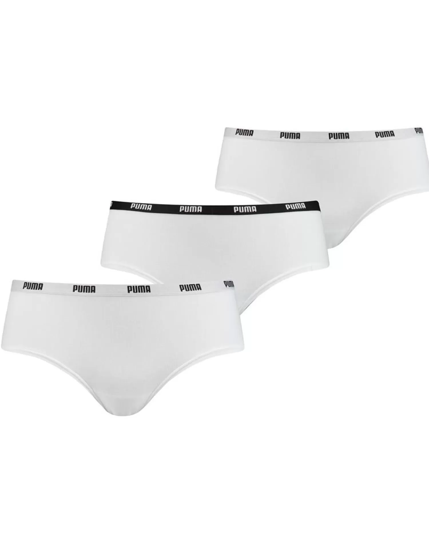 Puma Knickers | 3 Pack Cotton Stretch Hipster Brief - White