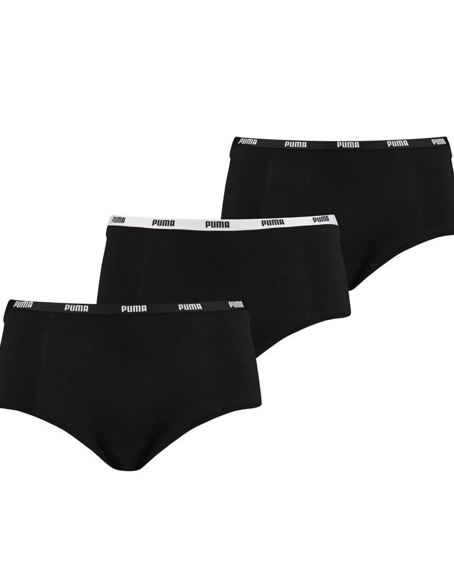 Puma Knickers | 3 Pack Cotton Stretch Mini Shorts - Black