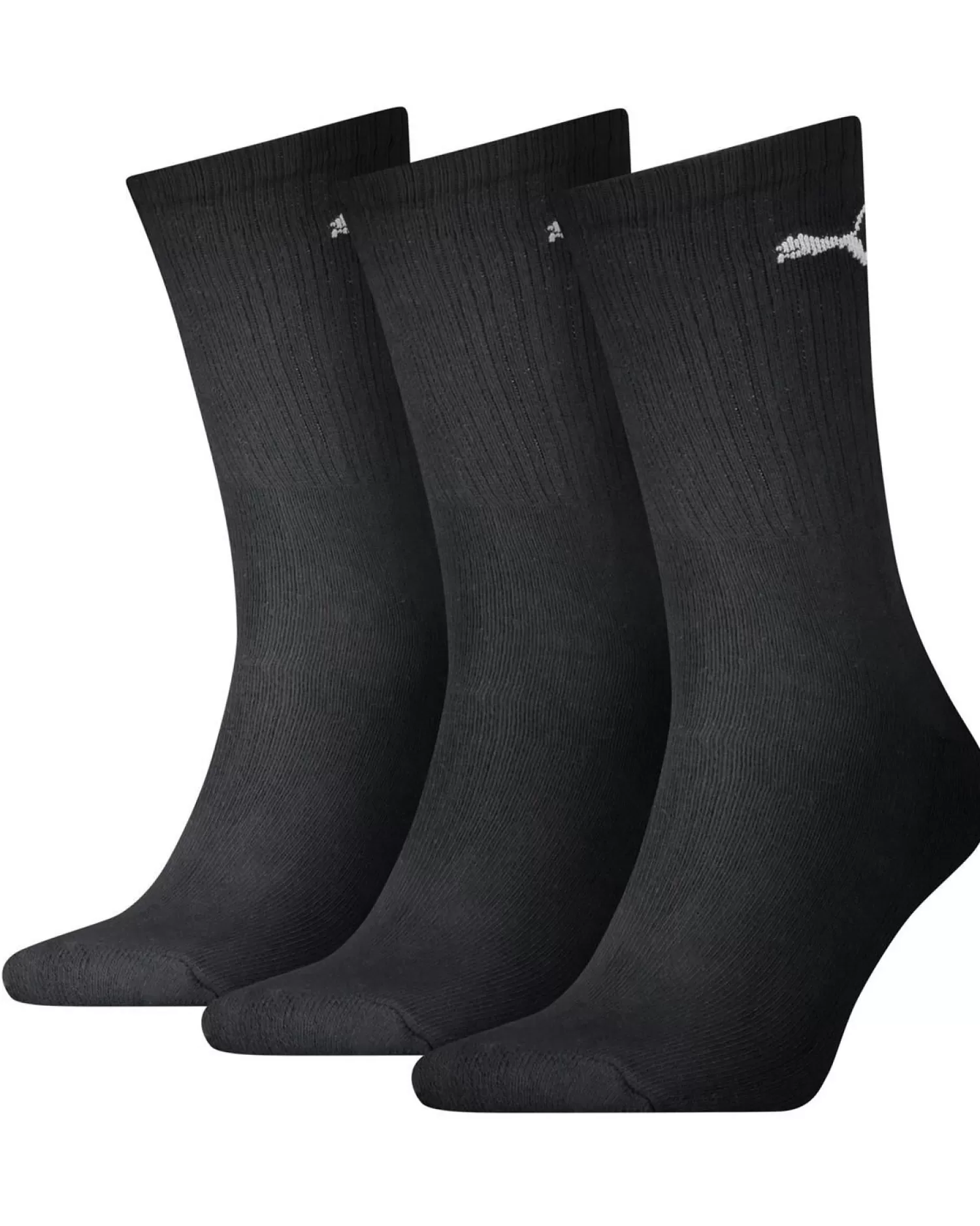 Men Puma 3 Pack Crew Socks - Black