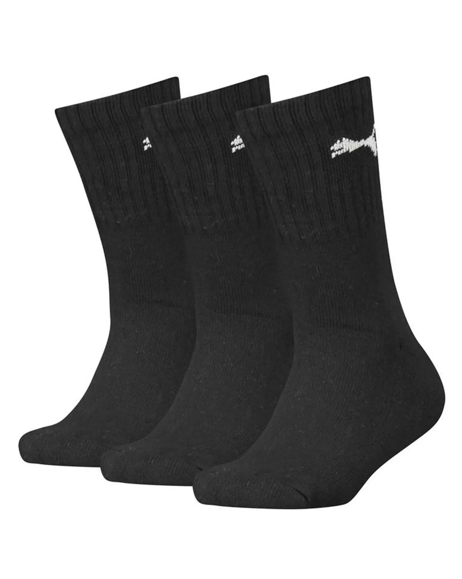 Kids Puma 3 Pack Kids Crew Socks - Black