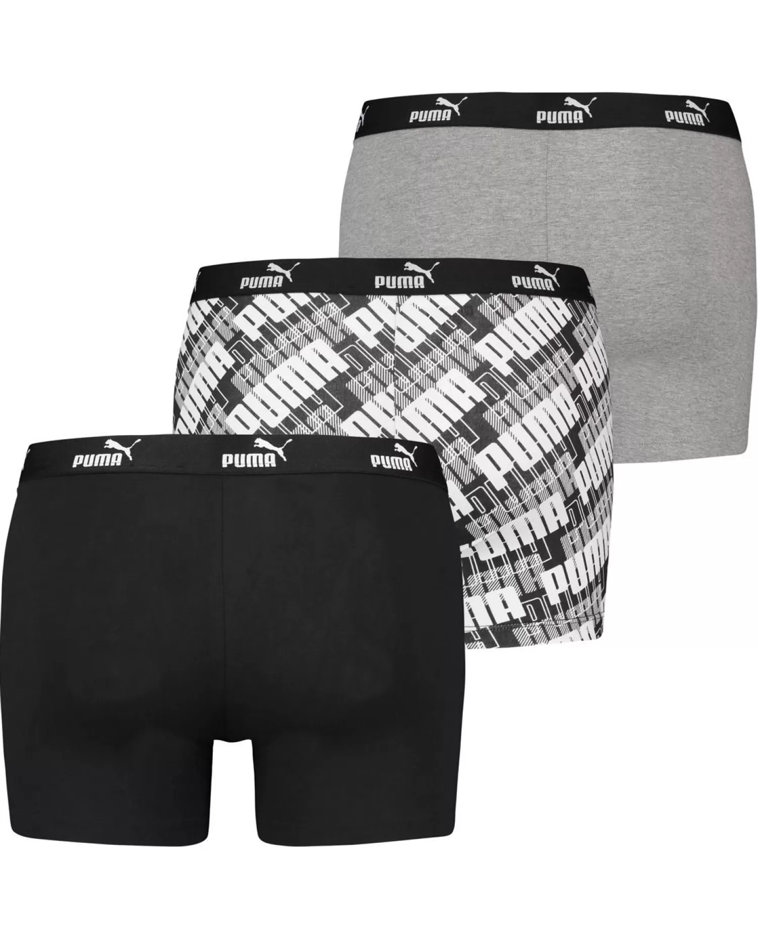 Men Puma 3 Pack Print Boxer Short - Black