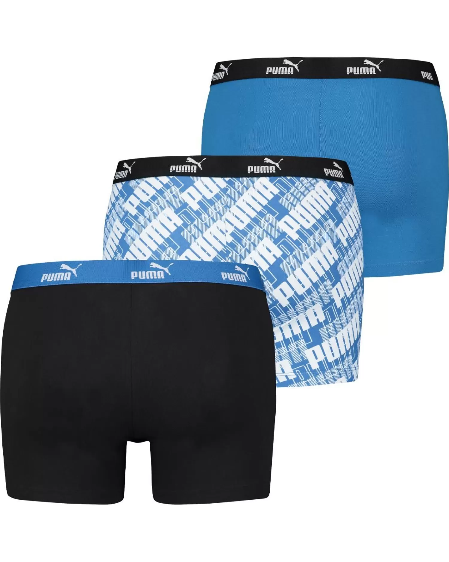 Men Puma 3 Pack Print Boxer Short - Blue