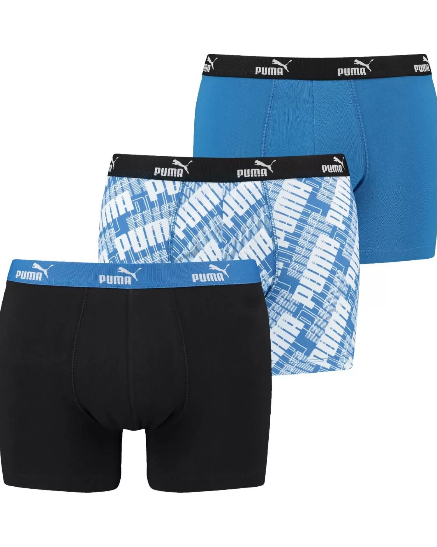 Men Puma 3 Pack Print Boxer Short - Blue