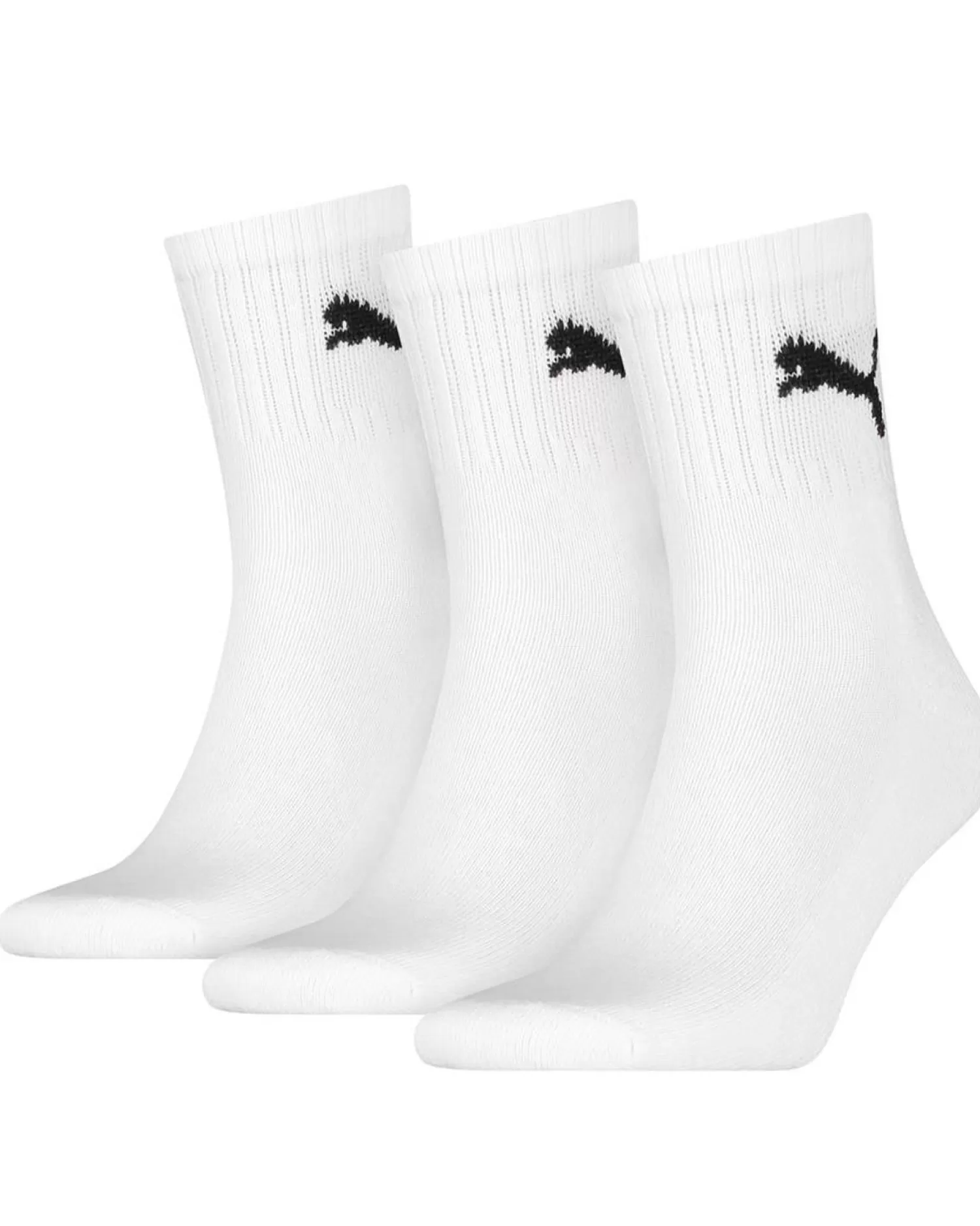 Men Puma 3 Pack Short Crew Socks - White